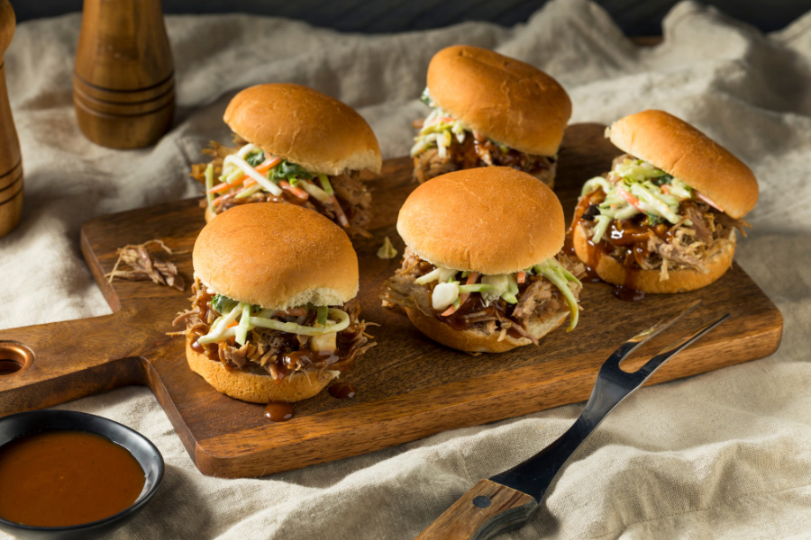 BBQ Pork Sliders with Coleslaw